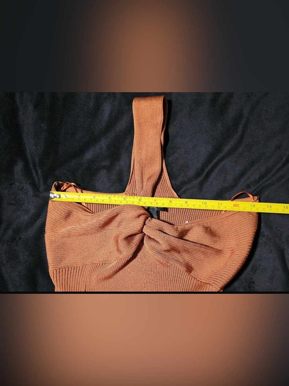 🤎 House of Harlow 1960 Burnt Orange Ribbed One Shoulder Midi Dress S NWT - Picture 6 of 14
